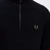 Jersey de hombre con media cremallera y punto gofre Jersey de hombre con media cremallera y punto gofre