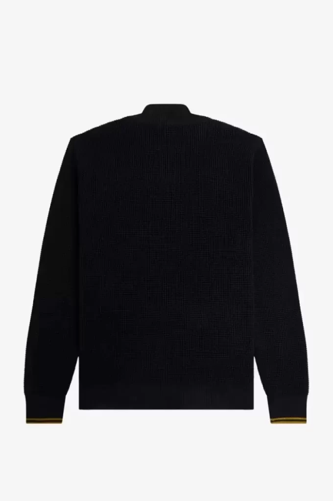 Jersey de hombre con media cremallera y punto gofre Jersey de hombre con media cremallera y punto gofre