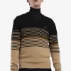 Jersey de lana de cordero a rayas para hombre Jersey de lana de cordero a rayas para hombre