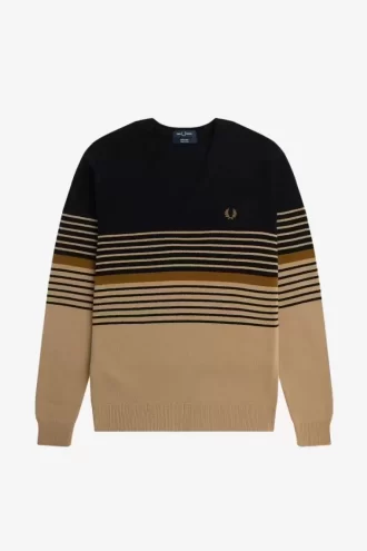 Jersey de lana de cordero a rayas para hombre