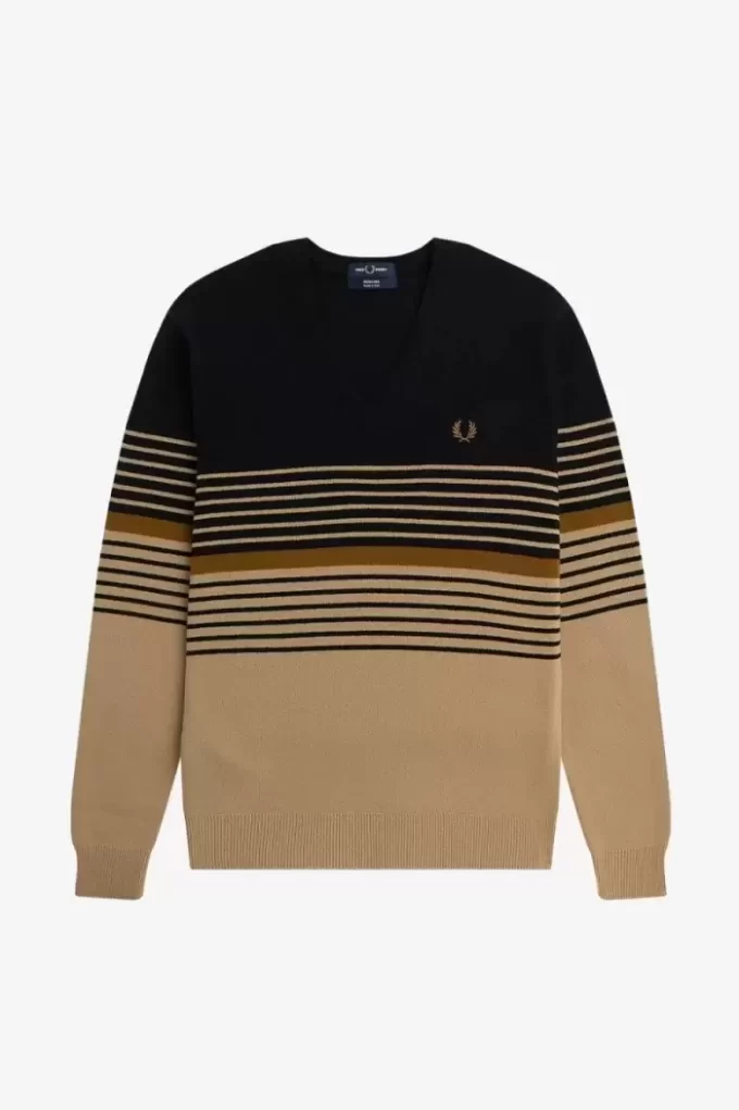 Jersey de lana de cordero a rayas para hombre Jersey de lana de cordero a rayas para hombre