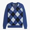 Jersey de lana de cordero con cuello en V y rombos para hombre Jersey de lana de cordero con cuello en V y rombos para hombre