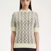 Jersey de manga corta de punto abierto para mujer Jersey de manga corta de punto abierto para mujer