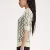 Jersey de manga corta de punto abierto para mujer Jersey de manga corta de punto abierto para mujer