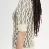 Jersey de manga corta de punto abierto para mujer Jersey de manga corta de punto abierto para mujer