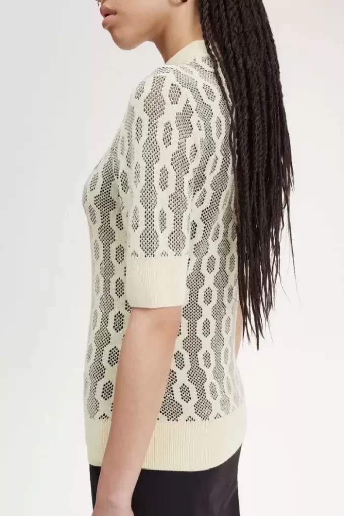 Jersey de manga corta de punto abierto para mujer Jersey de manga corta de punto abierto para mujer