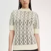 Jersey de manga corta de punto abierto para mujer Jersey de manga corta de punto abierto para mujer