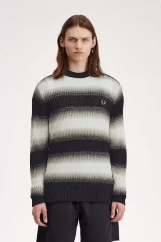 Jersey de punto abierto a rayas para hombre