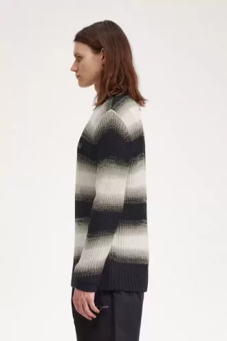 Jersey de punto abierto a rayas para hombre