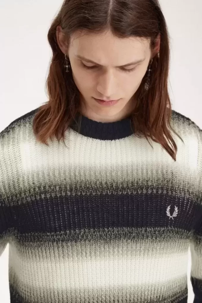 Jersey de punto abierto a rayas para hombre Jersey de punto abierto a rayas para hombre