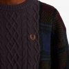 Jersey de punto con cable y paneles de tartán Jersey de punto con cable y paneles de tartán