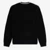 Jersey de punto con cuello en V y ribete abstracto