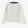 Jersey de punto con cuello en V y ribetes