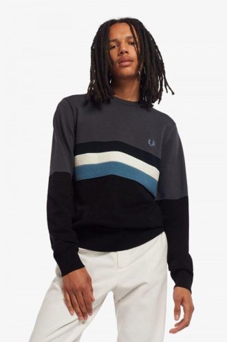 Jersey de punto con cuello redondo y bloques de color