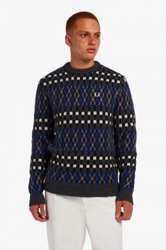 Jersey de punto de lana británica Fair Isle Jersey de punto de lana británica Fair Isle