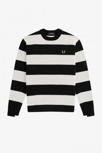 Jersey de punto de mezcla de alpaca con rayas llamativas