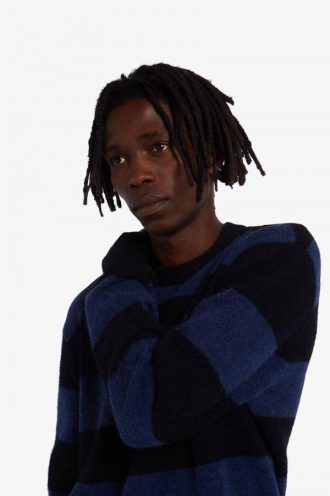 Jersey de punto de mezcla de alpaca con rayas llamativas