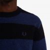 Jersey de punto de mezcla de alpaca con rayas llamativas