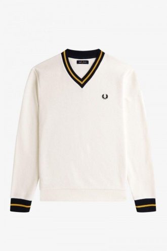 Sudadera con textura de piqué con ribete