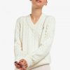 Jersey de punto trenzado con cuello en V