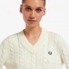 Jersey de punto trenzado con cuello en V