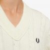 Jersey de punto trenzado con cuello en V
