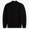 Jersey de punto trenzado con cuello en V para hombre