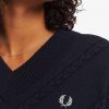 Jersey de punto trenzado con dobladillo dividido