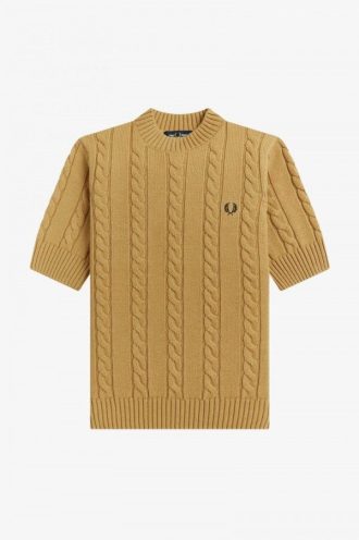 Jersey de punto trenzado de manga corta