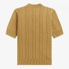 Jersey de punto trenzado de manga corta Jersey de punto trenzado de manga corta