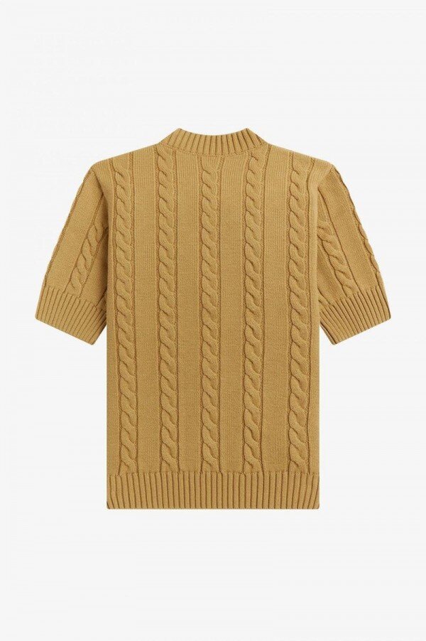Jersey de punto trenzado de manga corta Jersey de punto trenzado de manga corta