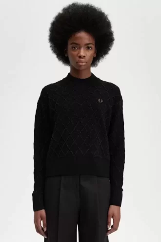 Jersey de rejilla de chenilla para mujer