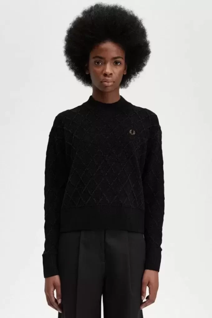 Jersey de rejilla de chenilla para mujer Jersey de rejilla de chenilla para mujer