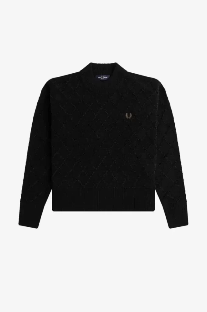 Jersey de rejilla de chenilla para mujer Jersey de rejilla de chenilla para mujer