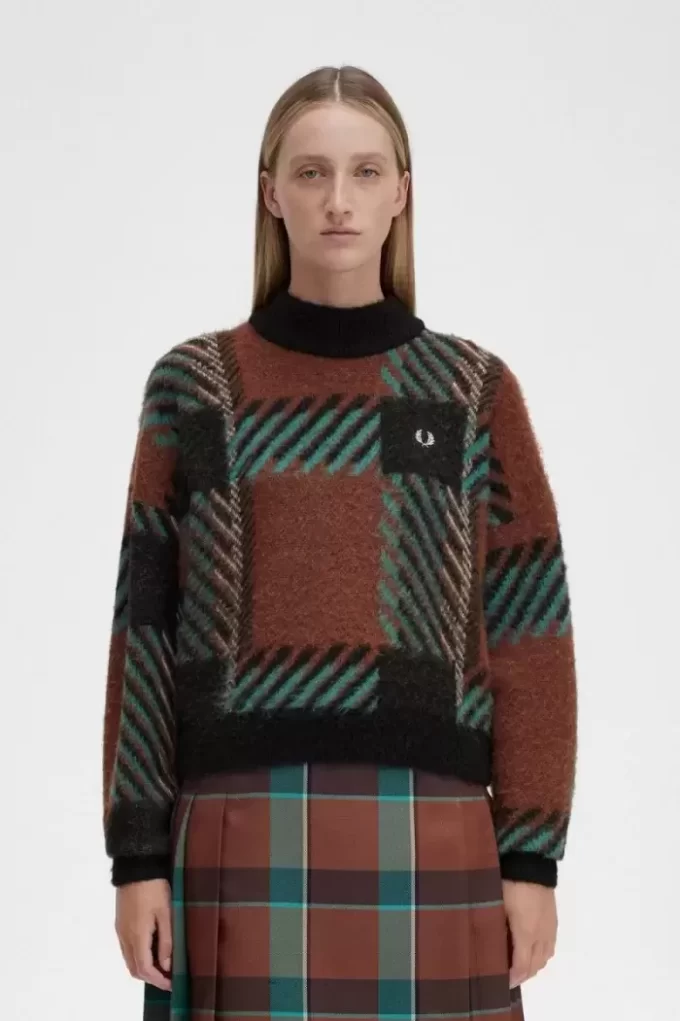 Jersey de tartán Glitch para mujer Jersey de tartán Glitch para mujer