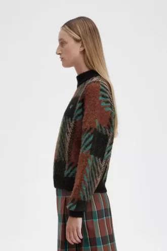 Jersey de tartán Glitch para mujer