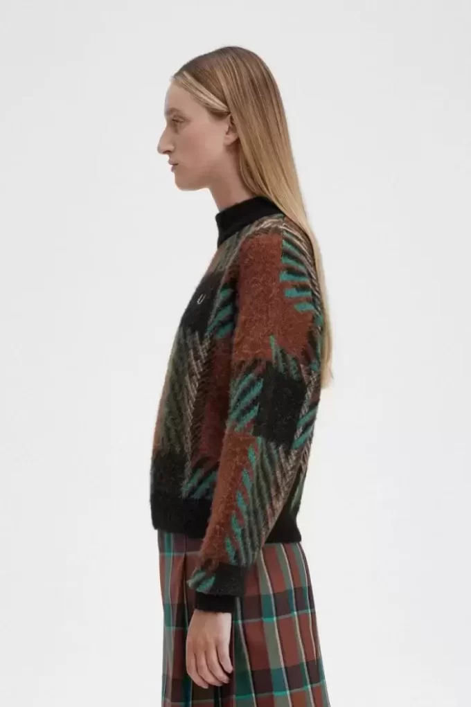 Jersey de tartán Glitch para mujer Jersey de tartán Glitch para mujer