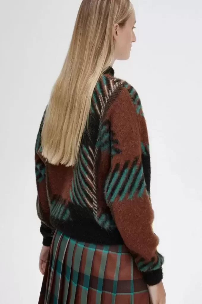 Jersey de tartán Glitch para mujer Jersey de tartán Glitch para mujer