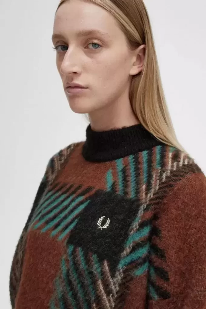 Jersey de tartán Glitch para mujer Jersey de tartán Glitch para mujer