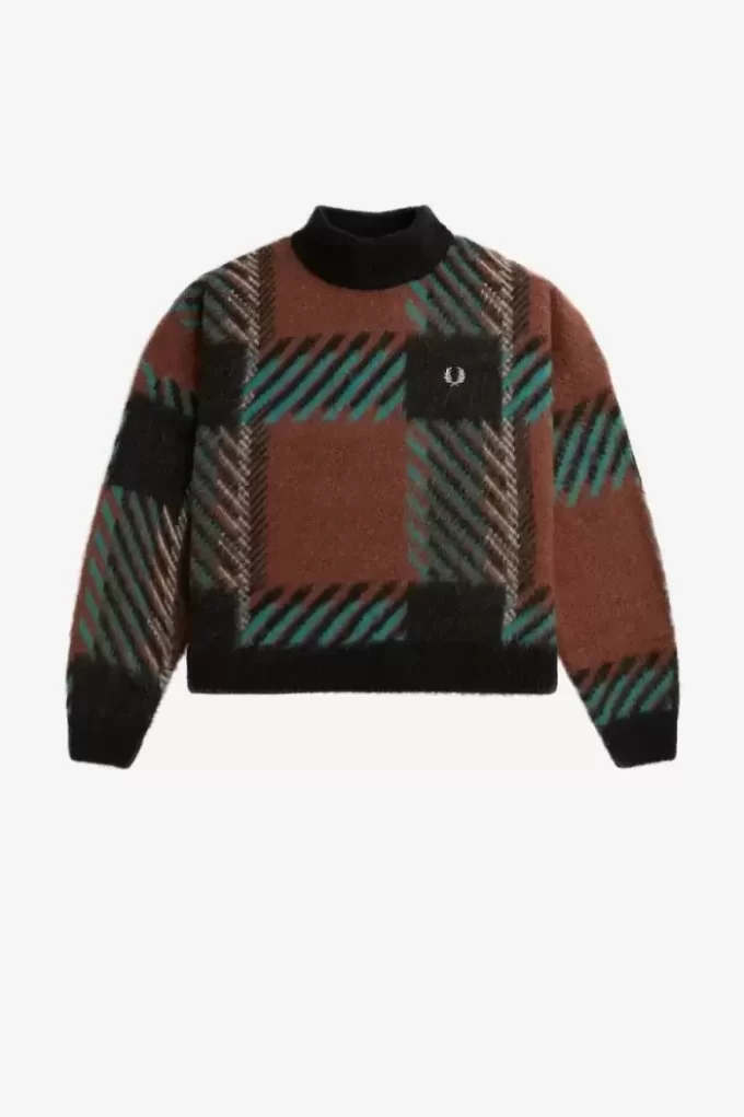 Jersey de tartán Glitch para mujer Jersey de tartán Glitch para mujer