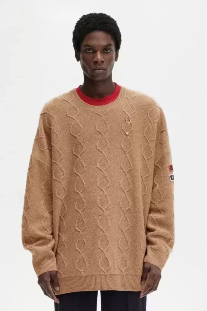 Jersey extragrande con detalle de parche para hombre