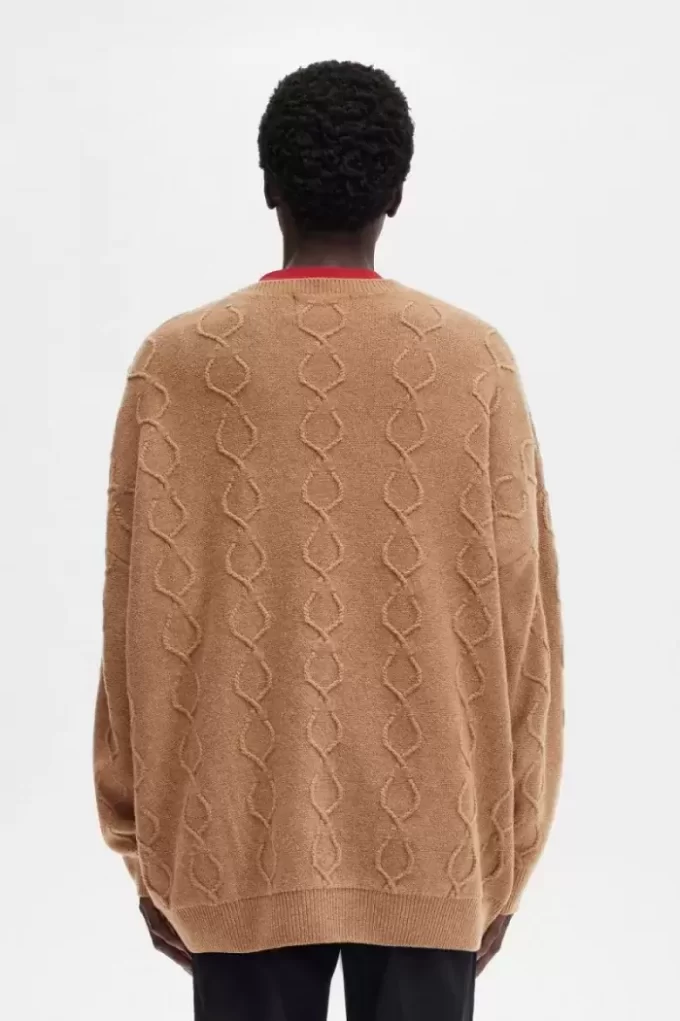 Jersey extragrande con detalle de parche para hombre