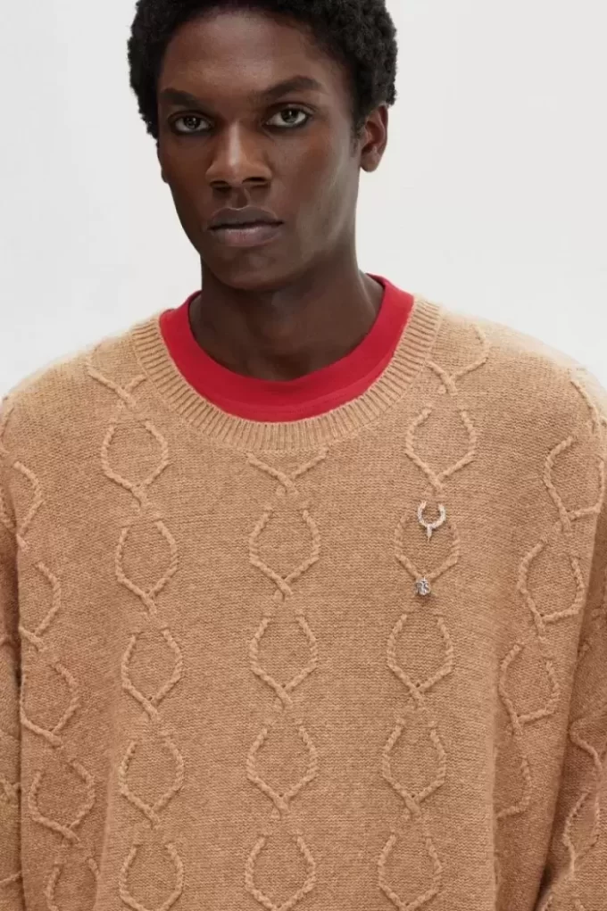 Jersey extragrande con detalle de parche para hombre