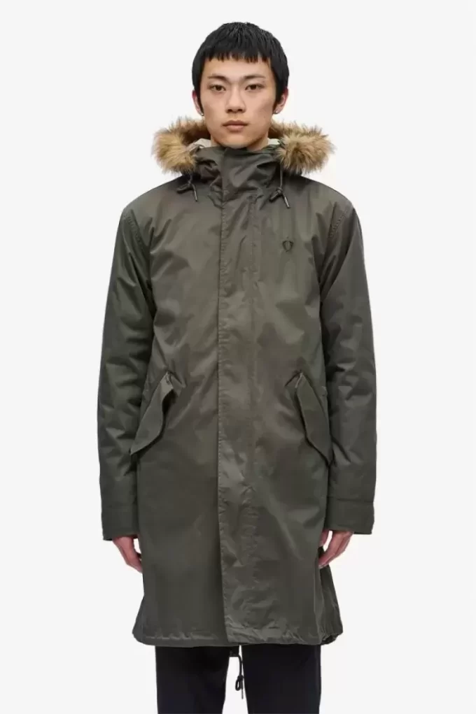 Parka con forro interior y cremallera para hombre Parka con forro interior y cremallera para hombre