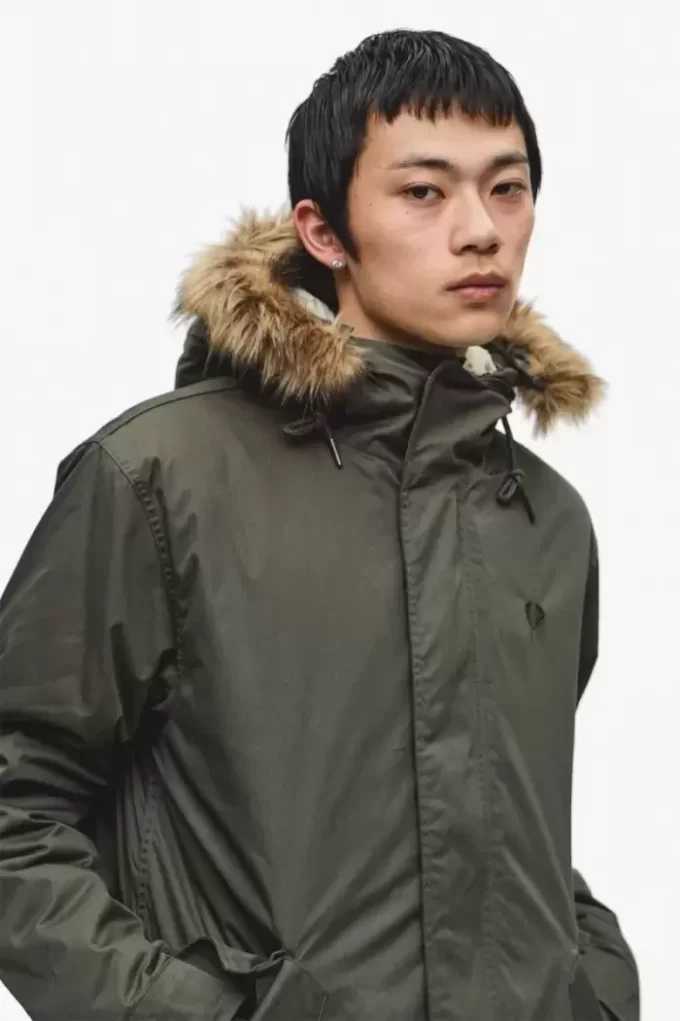 Parka con forro interior y cremallera para hombre Parka con forro interior y cremallera para hombre