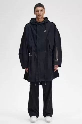 Parka con parche estampado para hombre
