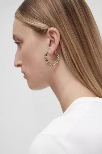 Pendientes de corona de laurel para mujer