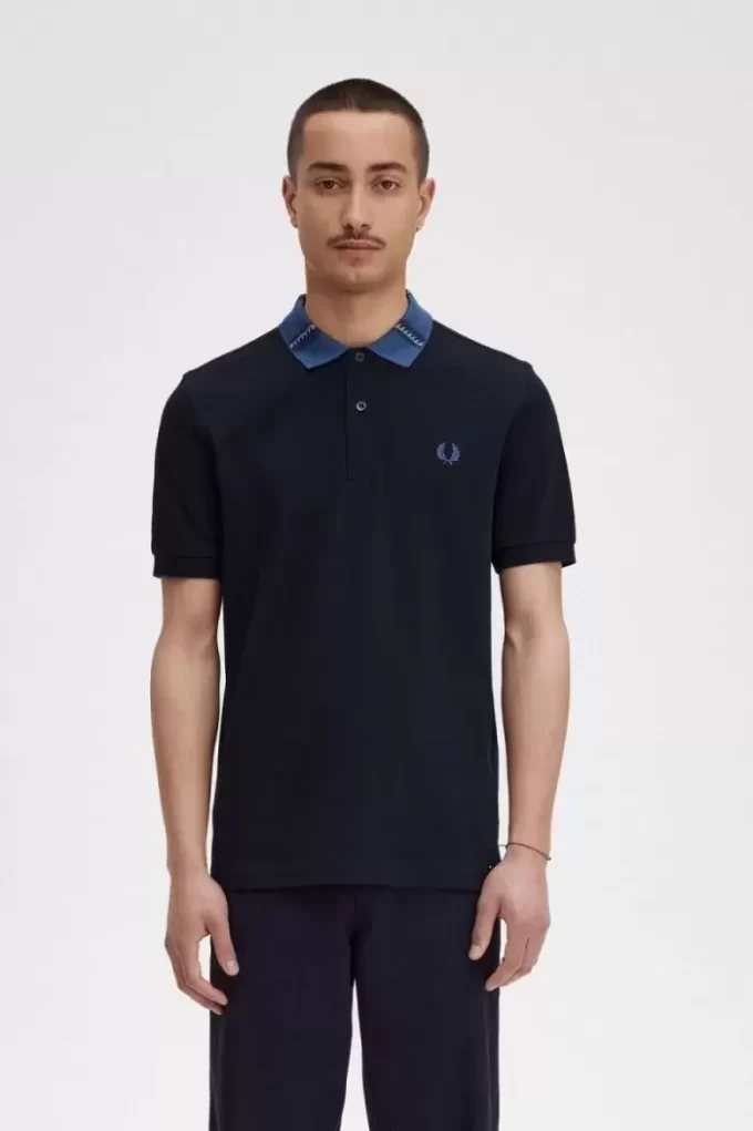 Polo con cuello gráfico para hombre Polo con cuello gráfico para hombre