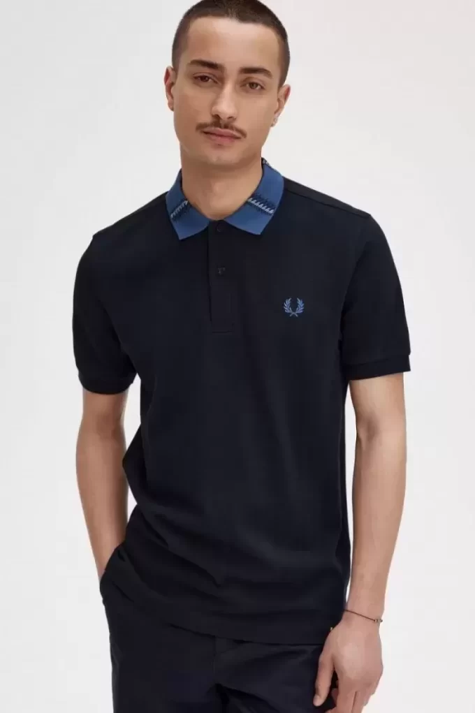 Polo con cuello gráfico para hombre Polo con cuello gráfico para hombre