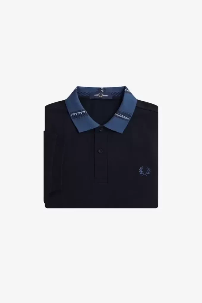 Polo con cuello gráfico para hombre Polo con cuello gráfico para hombre